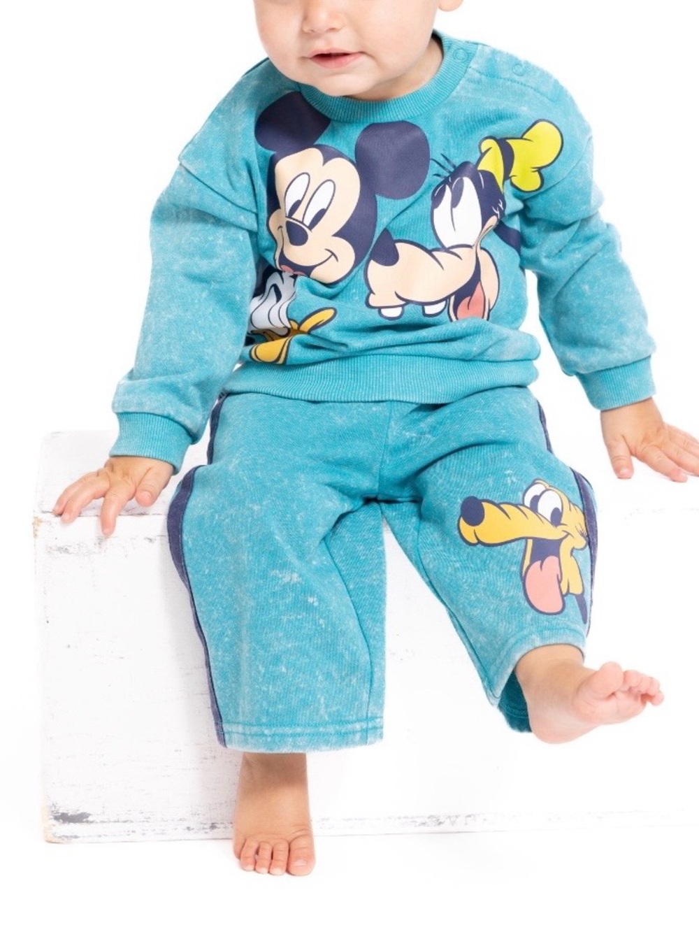 Mickey & Friends Baby Long Sleeve Graphic Crewneck with Matching Pants 3-6 Month